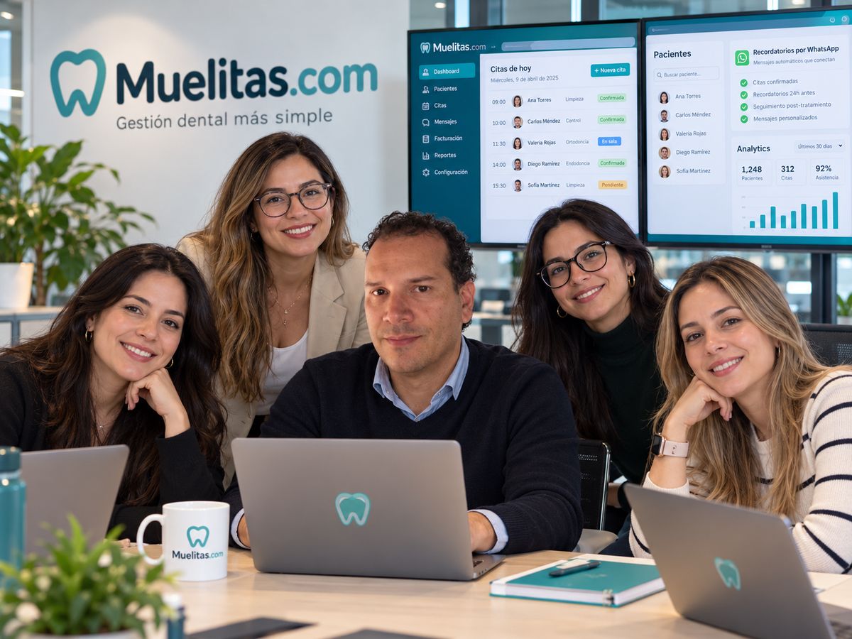 Equipo trabajando con el panel de Muelitas